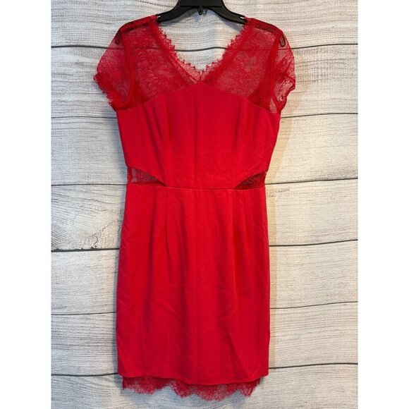 BCBGMaxAzria Dresses & Skirts - BCBG MaxAzria Nel Lipstick Red Lace Dress Size 10